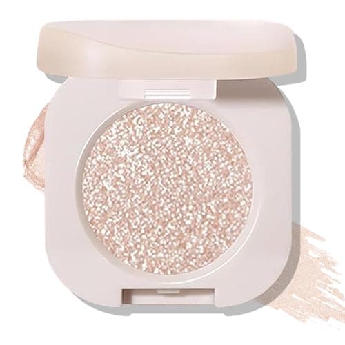 Image of Light Shimmer eyeshadow, pressed glitter eyeshadow, Pressed Powder Single Vegan Eyeshadow; Talc, Paraben & Cruelty Free, Pigmented Waterproof Eye Shadow Pallets for Women Smooth & Easy to Blend