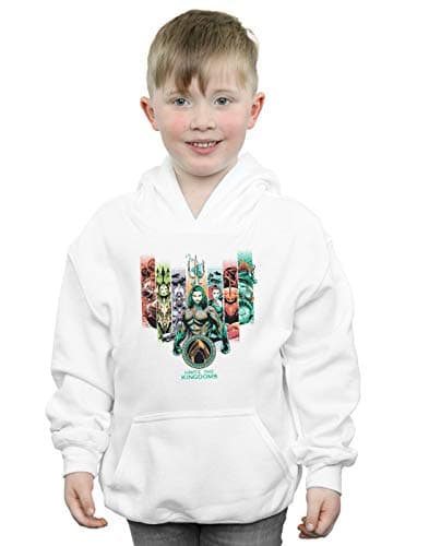 Image of Absolute Cult DC Comics Boys Aquaman Unite The Kingdoms Hoodie White 7-8 Years