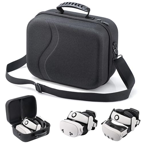 Image of Large Carrying Case for Meta Quest 3S/Quest 3, Hard Shell Travel Case Compatible with BOBOVR S3 Pro/KIWI Design Battery Head Strap, Quest 3S/3 Controller and Accessories, Portable Travel Bag, Black