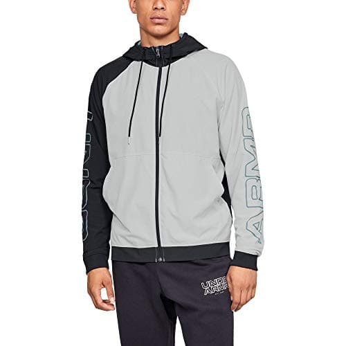 Image of Under Armour Baseline FZ Woven Jacket - Elemental/Black/Basel Blue, Medium