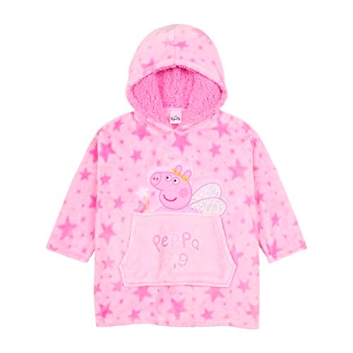 Image of Peppa Pig Hoodie For Girls, Oversized Warm Fleece Hoodie Blanket (2-4 Years) Pink