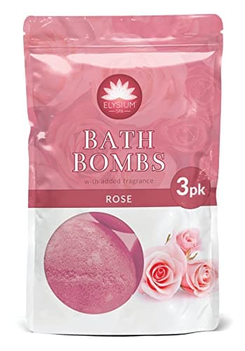 Image of Elysium Spa Rose Bath Bombs | For Soothing Relaxing & Bathing, Rose Scented (3 x 50g)