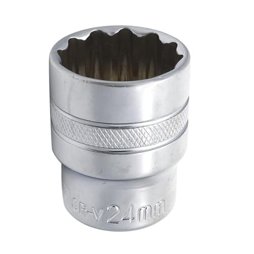 Image of Youzzei 24mm 1/2 Inch Square Drive Socket, 12 Point Metric Socket, Polishing Chrom Vanadium Alloy Steel 24mm Sockets 1/2" Drive for Car Repair Mechanical Maintenance Home Use