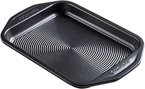 Image of Circulon Ultimum Small Baking Tray Non Stick - Small Oven Tray, Durable Carbon Steel, Freezer & Dishwasher Safe Bakeware, Black, 29.2 x 19.8 x 2.5cm