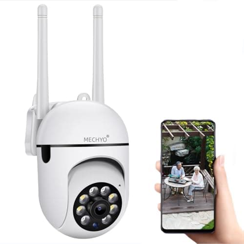 Image of MECHYO 1080P Outdoor Security Cameras - 2.4GHz WiFi Cameras for Home Monitoring - 360° View - IP65 Waterproof Home Camera with Motion Detection,Full-Color Night Vision (No Memory Card)