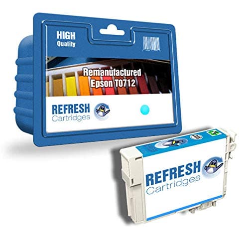 Image of Refresh Cartridges Remanufactured Ink Cartridge Replacement for Epson T0712 / T0892 Cyan (C13T07124012 / C13T08924011)