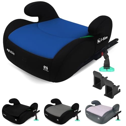 Image of My Babiie MBCSB20 Child Booster Seat - ISOFIX, R129 i-Size 125-150cm (Group 3, 6 to 12 Years Approx.) Portable Kids Car Seat, Comfortable, Compact, Lightweight, Ideal for Travel - Blue & Black