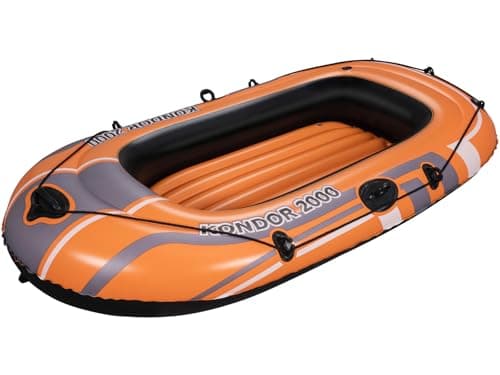 Image of Bestway Kondor 2000 Inflatable Rubber Boat, Dinghy for 1 adult, 1 child,Orange,1.88m x 98cm,61100