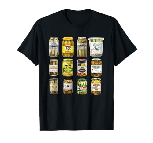Image of TooMerch Pickle Merch Store Canned Pickle T-Shirt - Black, Unisex-Adults, Small, Short Sleeve, Classic Fit, Crew Neck, Solid, Pullover, 1 Count