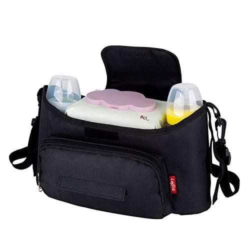 Image of Lesfit Pram Organiser Bag, 13 x 7 x 5 Inches, Black