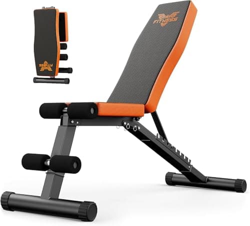 Image of naspaluro Weight Bench Adjustable, Full Body Exercise Folding Fitness Workout Bench with 7 Positions, Exercise Bench for Weight Lifting & Sit Up Abdominal Supine Board Flat Home Gym