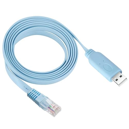 Image of USB to RJ45 Cable for Cisco Console 1.8m with PL2303RA Chip Shielded RS232 Serial Cable for Routers Switches Windows/Mac/Linux Compatible with Cisco, Huawei, HP Networking Equipment, 6Ft Type-A