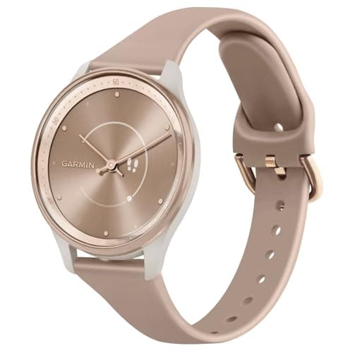 Image of Slim Strap for Garmin Vivoactive 5/Vivomove 3 Strap/Vivomove HR Strap, 20mm Silicone Bracelet Replacement Band for Vivomove LUXE/Vivomove Sport/Vivomove Trend (Milk tea)
