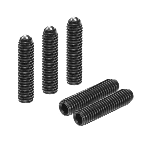 Image of sourcing map 5pcs Screw Thread Ball Plunger M5 x 20mm High Carbon Steel Hex Socket Spring Plunger Ball for Lubrication Pneumatic Tools, Black