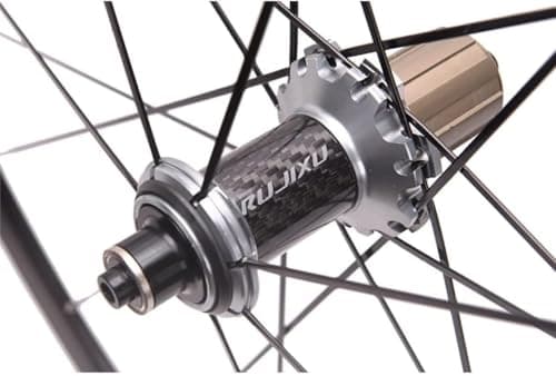 Image of 700C Clincher Road Bike Wheel Set 8-11 Speed Cassette Bicycle Wheel Sealed, Bearing Carbon Fiber Hub Wheel Set 40Mm Height 16/21H Rim(Silver)