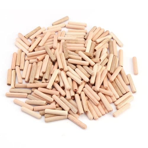 Image of 200pcs Wooden Dowels, M6 Wood Pins Plugs Wooden Dowel Rods, Hardwood Twill Fluted Pin for Woodwork Furniture Carpentry Craft DIY (6mm *30mm)