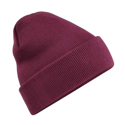 Image of Beechfield Classic Cuffed Beanie - Warm and Stylish Hat Burgundy
