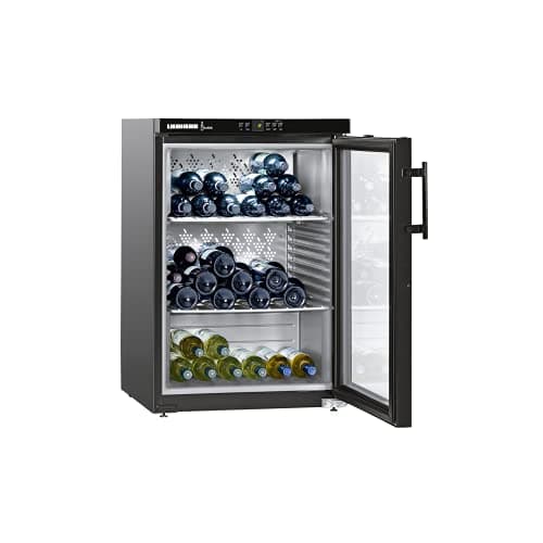 Image of LIEBHERR Wine Cabinet WKb 1812 Vinothek Table Fridge for Wines 1 Temperature Zone 66 Bottles 89 x 60 x 61.3 cm, Black