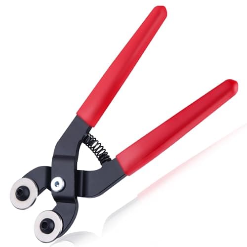 Image of LEONTOOL 6.5-Inch Small Glass Tile Nippers, Heavy Duty Carbide Wheeled Glass Mosaic Nipper & Hd Ceramic Tile Nipper, Soft Grip Handle Shapping Plier, Mini Mirror Tiles Cutter Hand Tool