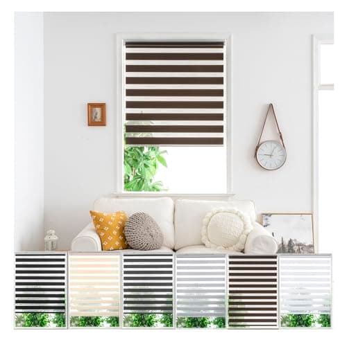 Image of Zebra Day Night Roller Blinds - Made to Measure Day and Night Roller Window Blind with Light Filtering Privacy - Easy Fit Custom Roller Blind by Aprica (Colour Taupe - Width 120cm Max - Drop 160cm)