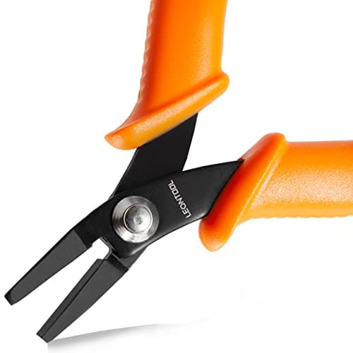 Image of LEONTOOL Mini Flat Nose Jewelry Pliers - 4-Inch Duck Billed Pliers, Smooth Jaw, Wire Bending & Wrapping Tools