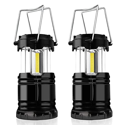 Image of Jsdoin Camping Lights, 2 x Camping Lantern Battery Operated Portable LED Camping Lamp with Foldable Hook, Tent Lights Waterproof Outdoor Hanging Lamp for Emergency, Hiking, Camping, Black