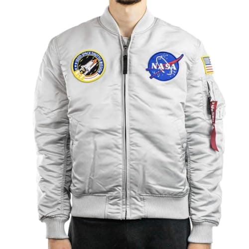 Image of Alpha Industries MA-1 VF NASA Bomber Jacket for Men Pastel Grey