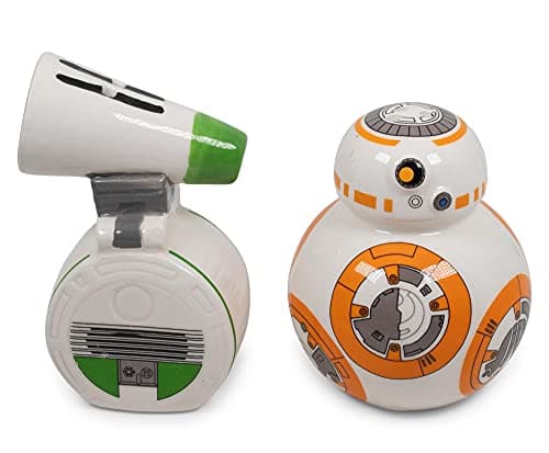 Image of Star Wars BB-8 and D-O Ceramic Salt and Pepper Shakers | Set of 2, White (SW35745)
