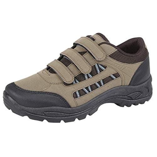 Image of Mens Khaki and Brown Triple Touch Fastening Trail Shoe - Ascend - Khaki/Brown - size UK Mens Size 12
