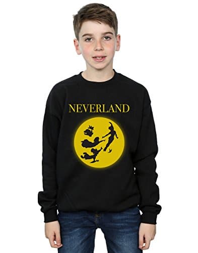 Image of Disney Boys Peter Pan Moon Silhouettes Sweatshirt Black 7-8 Years