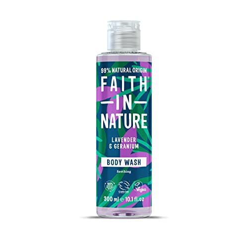 Image of Faith In Nature 300 ml Natural Lavender and Geranium Body Wash, Nourishing, Vegan and Cruelty Free, No SLS or Parabens