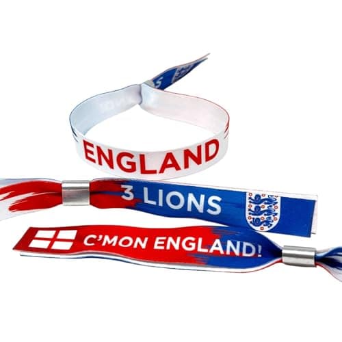 Image of England Football World Cup Supporters Wristband - England Fans 3 Lions Wristbands - Three Lion Football World Cup Wristband Accessory