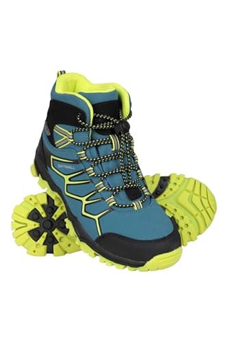 Image of Mountain Warehouse Soft-shell Kids Boots - Lightweight, Durable & Breathable Synthetic Upper with Mesh Lining & Good Grip - For Spring Summer, Travel & Outdoors Light Teal Kids Shoe Size 12
