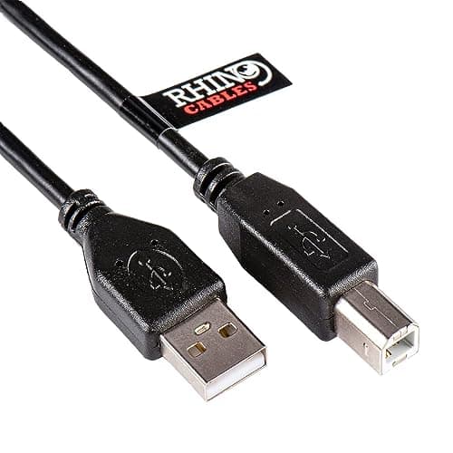Image of rhinocables USB Printer Cable, USB 2.0 A Male to B Male Fast Cord for Scanner and Printers compatible with Keyboard, Piano, DAC etc '1m'
