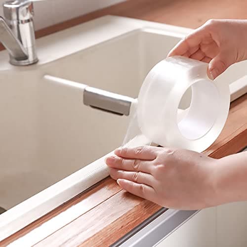 Image of Simple Wide Seal Tape for Bathroom Clear Acrylic Self Adhesive Sealant Waterproof Anti Mould Sealing Strip for Kitchen Sinks, Bathtub, Worktop Edging - 3cm×5m