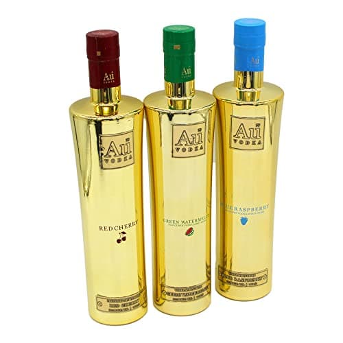 Image of Au Mixed Flavour Vodka 3 x 70cl Red Cherry, Green Watermelon and Blue Raspberry