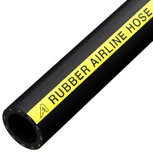 Image of 13mm Internal Diameter Black 1 Metre Length Rubber High Visibility 20 Bar Air Line Hose