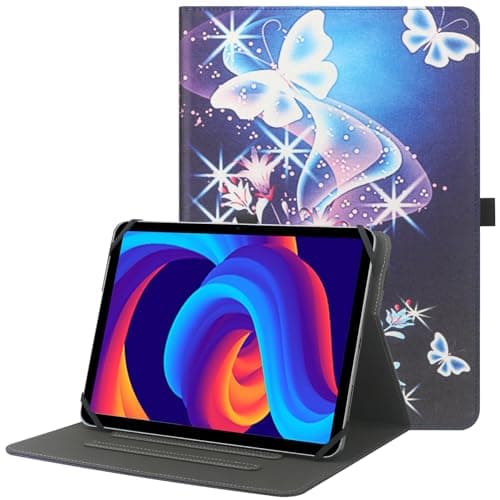 Image of HGWALP Universal 9",9.7",10.1",10.2",10.5",10.9",11" Tablet Case,Protective Cover Stand Folio Case for 9-11 Inch Tablet,Tablet Case Cover with Pen Holder for iPad, Samsung, Other Tablet-PLBF