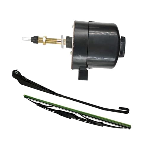 Image of 12V Universal Windscreen Wiper Motor with Arm and Blade Compatible with Tractor Fishing Boat ATV UTV