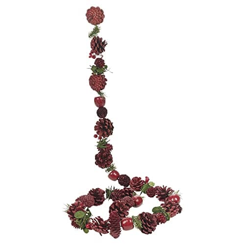 Image of URBNLIVING 150cm Genuine Pinecone Christmas Garland Tree Fireplace Décor Xmas Door Wreath (Red)