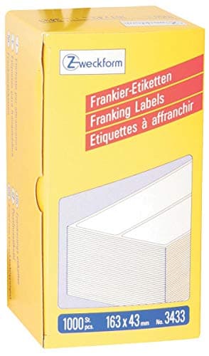 Image of Avery Zweckform Franking Labels 163x43 mm 1000 Labels White