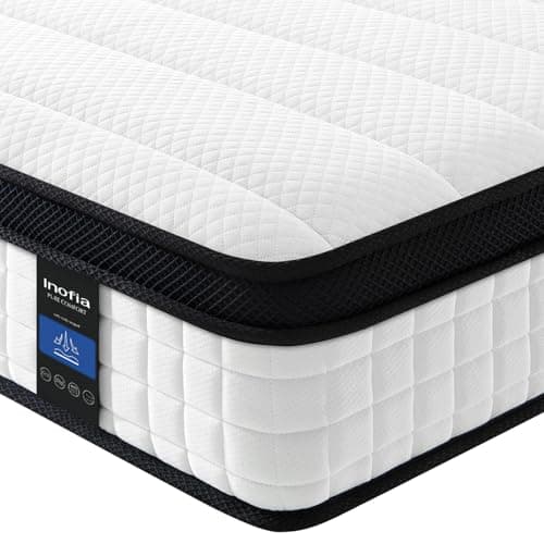 Image of Inofia Double Memory Foam Sprung Mattress 9.4 Inch,4FT6 Spring Mattress with Innovative Memory Foam and Soft Knitted Fabric,The Elegant Pro Collection(135x190x24cm)