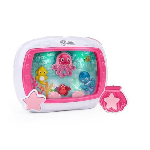 Image of Baby Einstein Sea Dreams Soother Baby Sleep Sound Machine and Crib Toy with Remote, Pink, Infants Newborn and Up