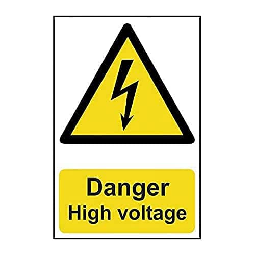 Image of Scan SCA0761 Self adhesive PVC sign - Danger High voltage, White - 200 x 300mm
