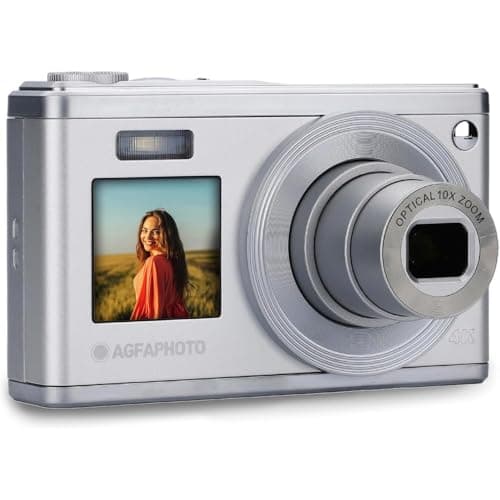 Image of AGFA PHOTO Realishot DC9200 - Appareil Photo Numérique Compact, 24 MP, Vidéo 4K, Zoom Optique 10x, Ecran Double 2,8" + 1,54", Capteur CMOS, Stabilisation d'Image, Batterie Lithium - Silver