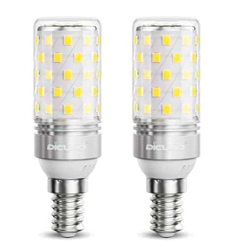 Image of DiCUNO E14 LED Bulb 8W, E14 Small Edison Screw Light Bulbs, Cool White 6000K, 100W Incandescent Equivalent, 1000LM Non-Dimmable, 230V, SES Corn Light for Home Lighting, Pack of 2