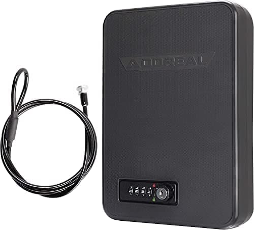 Image of BOOSTEADY Gun Safes for Pistols, Small Pistol Safe Handgun Portable Safe with 4 Digits Combination Lock for Gun Storage, Plastic Handgun Case for Car, Home, Travel