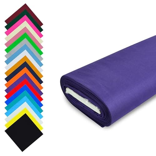 Image of Fashion Track Purple Fabric Cotton by The Metre UK - 58 Inches / 147.5 cm Wide - 100% Cotton Fabric Plain - 60 Square - Available in 20 Colours and 5 Sizes (2 Metre, Purple)