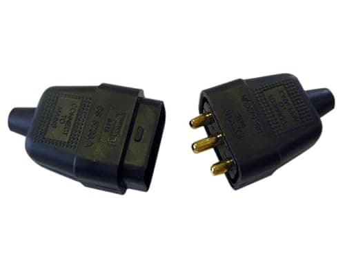 Image of Dencon 3 Pin Rubber Connector Plug 10A Black
