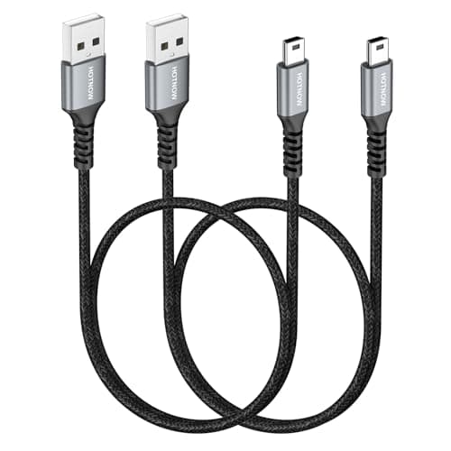 Image of HOTNOW Short Mini USB Cable 0.5m 2Pack, USB 2.0 Type A to Mini B High Speed Data Sync Charging Cable Compatible with PS3 Controller, Digital Cameras, MP3/4Player, Dash Cam, PDA